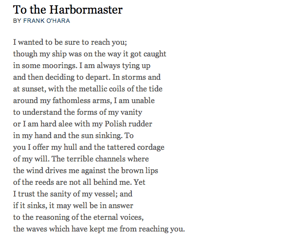 to the harbormaster